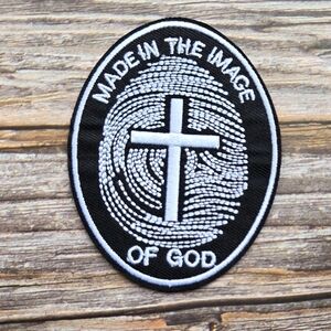 Fingerprint Made In The Image Of God Christian Church Country Iron On Patch